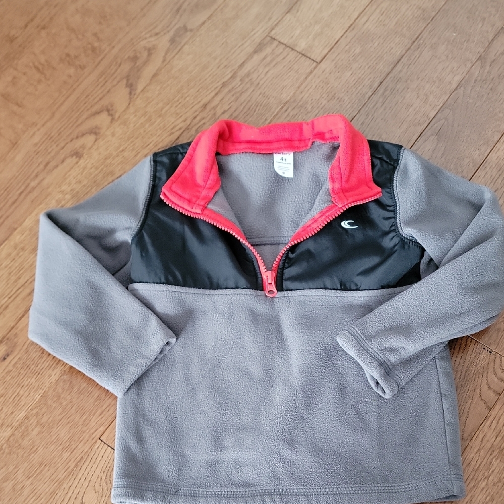 Carter's Black and Gray Fleece Hoodie with Red Highlights